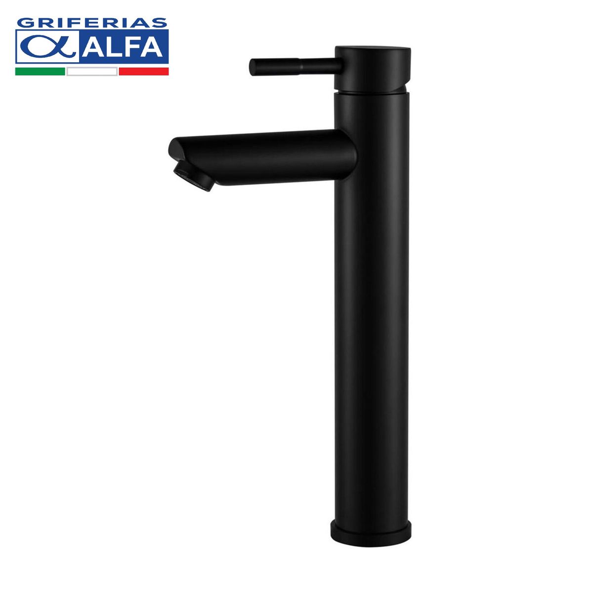 ALFA - Llave Alto para Ovalin Monocomando 30cm Doble Temperatura Negro ALFA