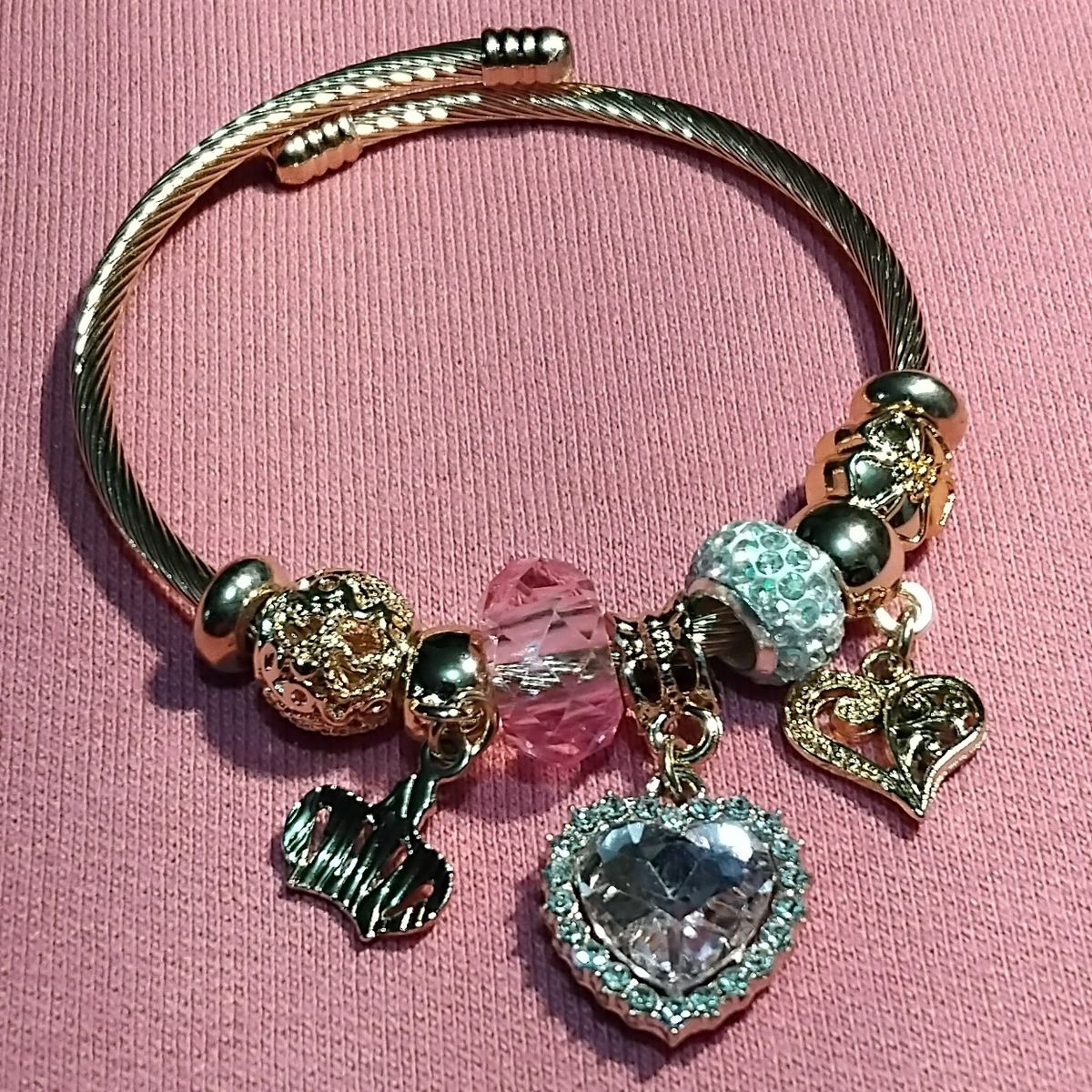 GENERICO - PULSERA LOLITA BISUTERIA FANTASIA CORAZON ROSA