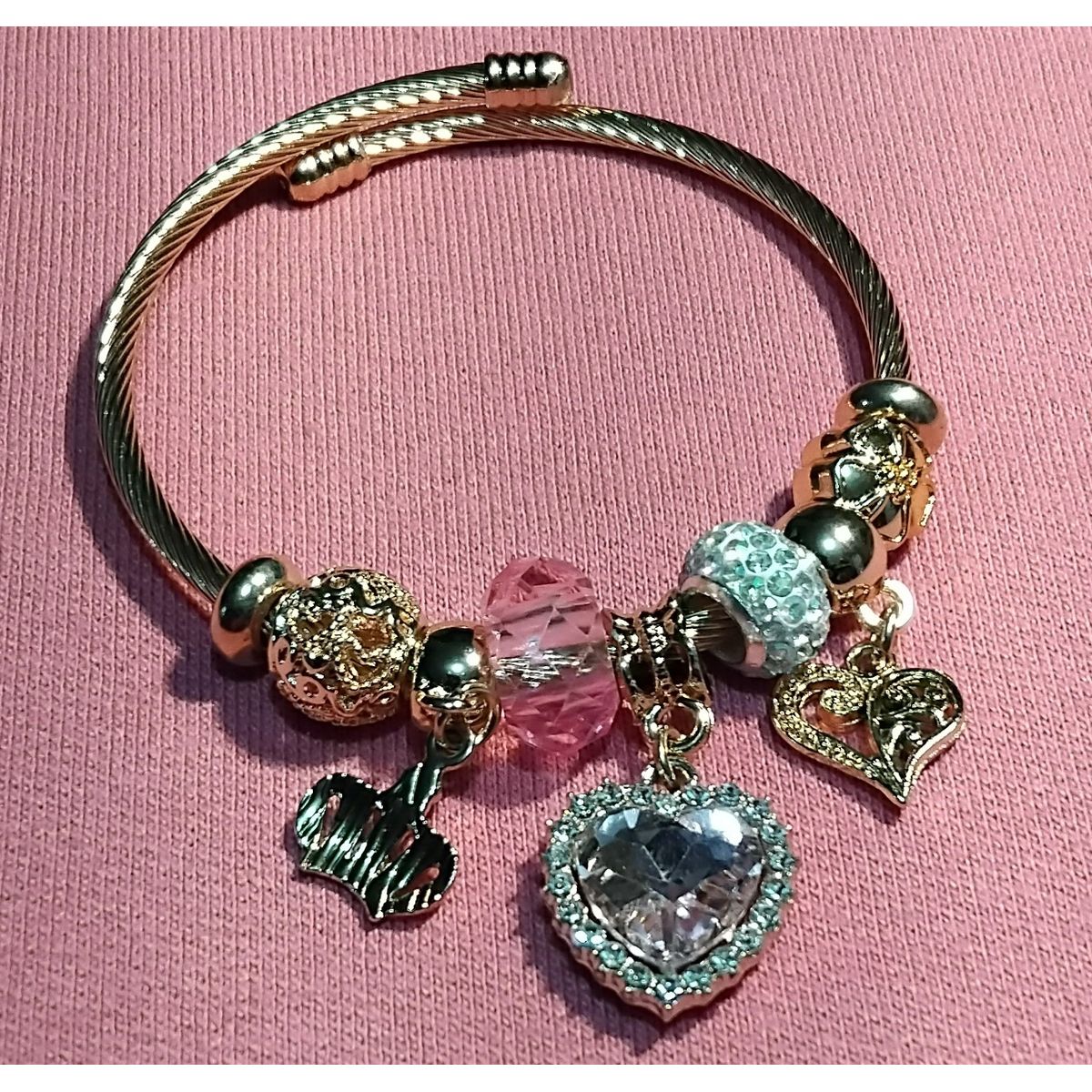 GENERICO - PULSERA LOLITA BISUTERIA FANTASIA CORAZON ROSA