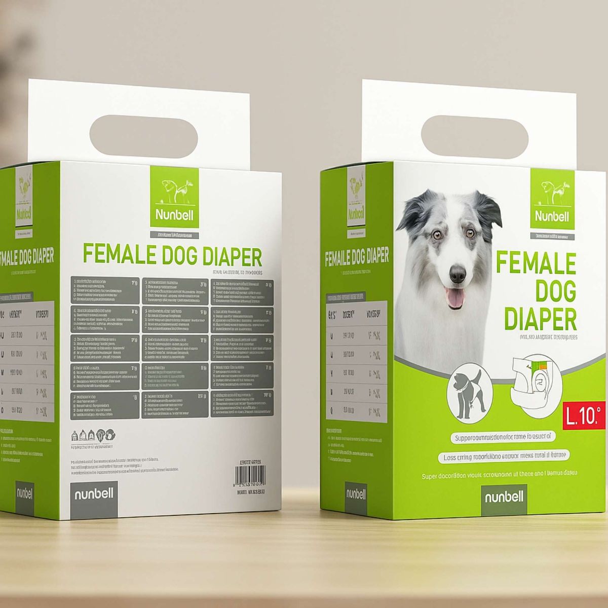 GENERICO - Pañal de Hembra Nunbell Talla L - 37 x 60 cm