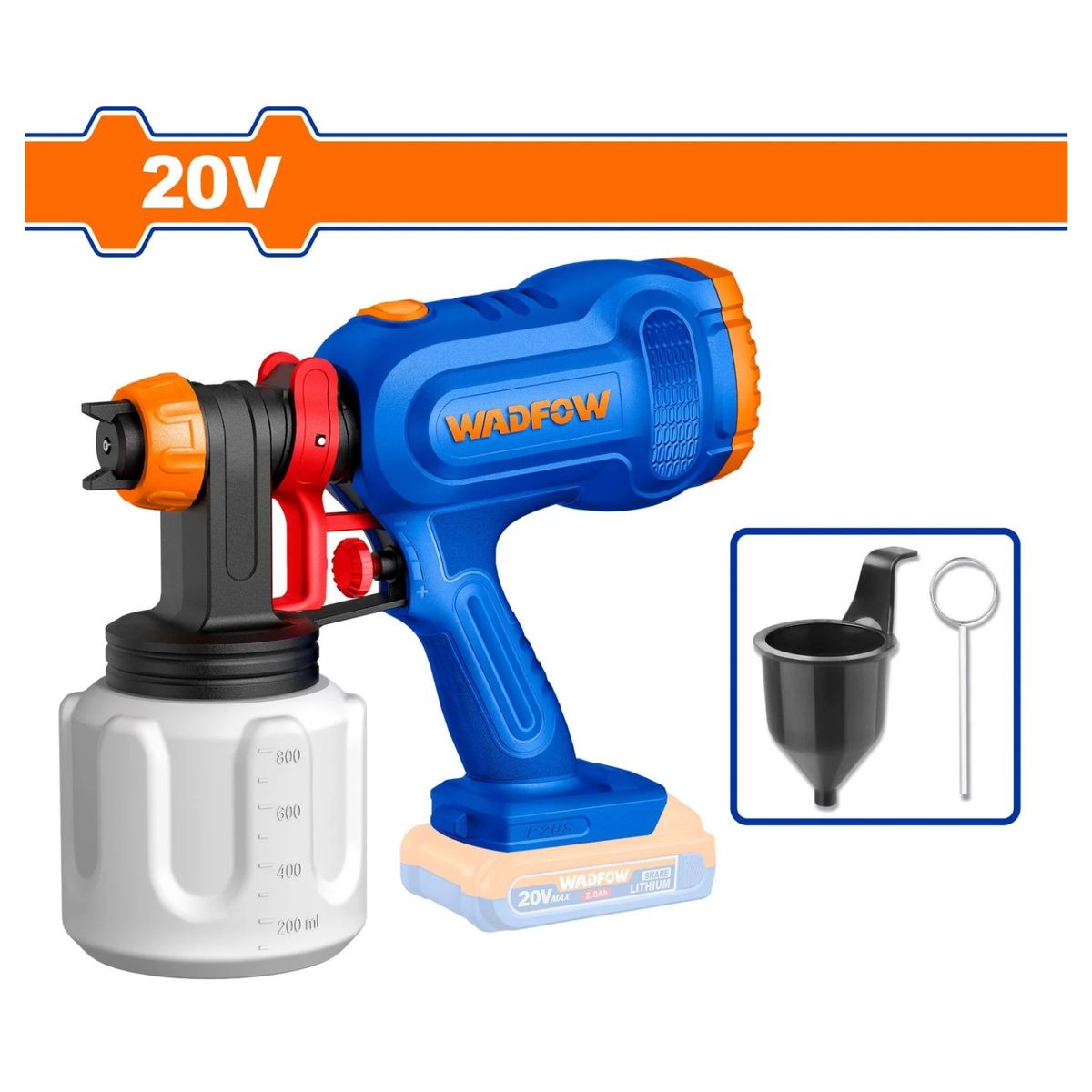 GENERICO - Pistola para Pintar 20v + Bateria + Cargador Wadfow