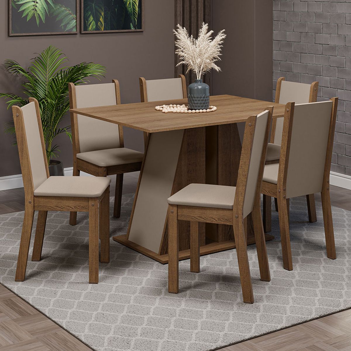 MADESA - Juego de Comedor Wendy con 6 Sillas