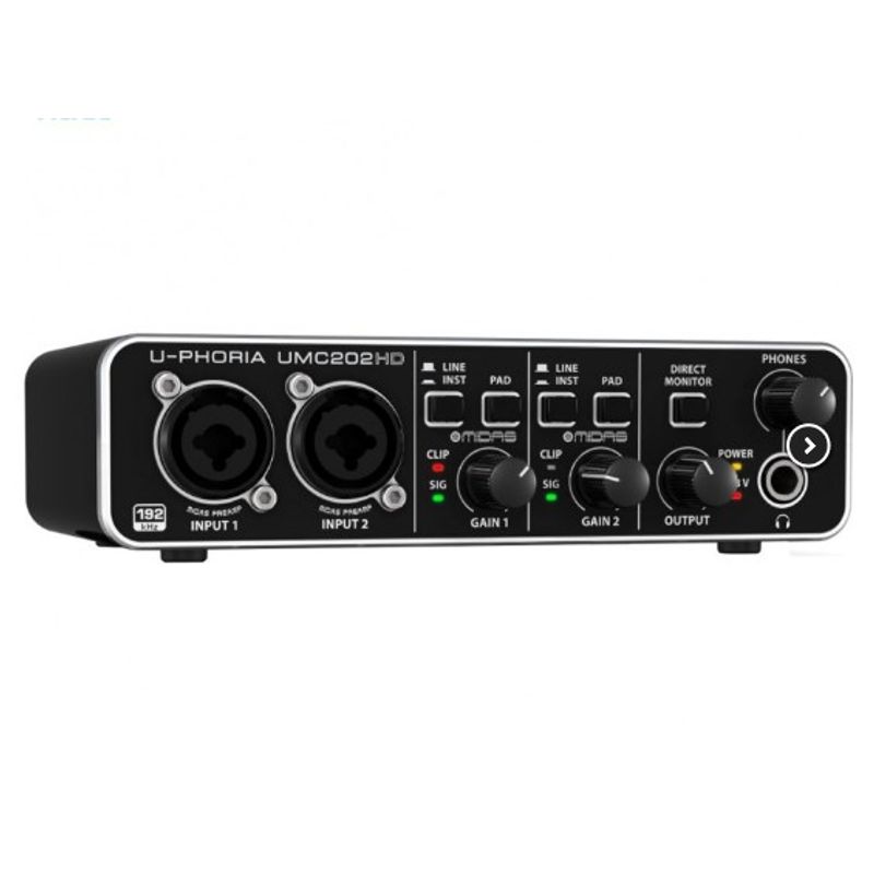 BEHRINGER - Interfaz Audio Usb Behringer U-phoria Umc202hd Color Negro