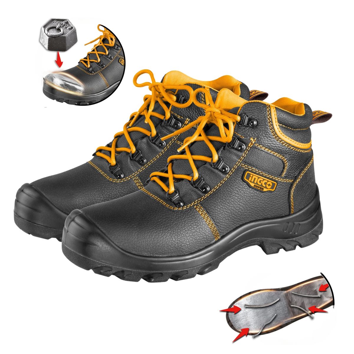 INGCO TOOLS - ZAPATO DE SEGURIDAD PUNTA DE ACERO TALLA 42