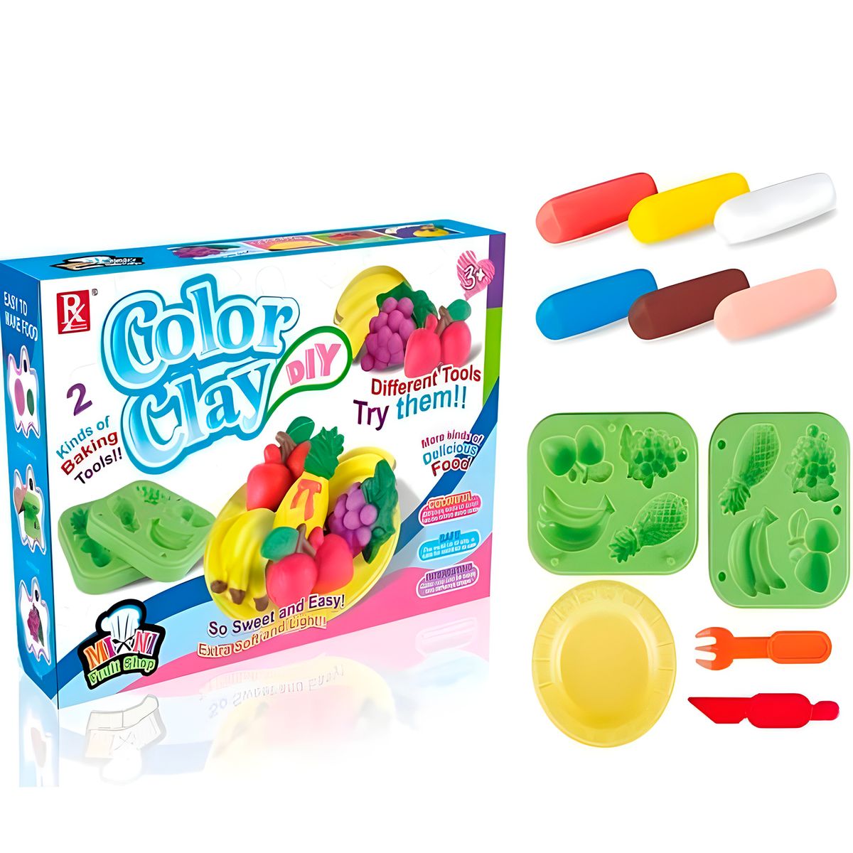 GENERICO - Juego Didactico -  Arcilla de colores DIY (Set de helado)