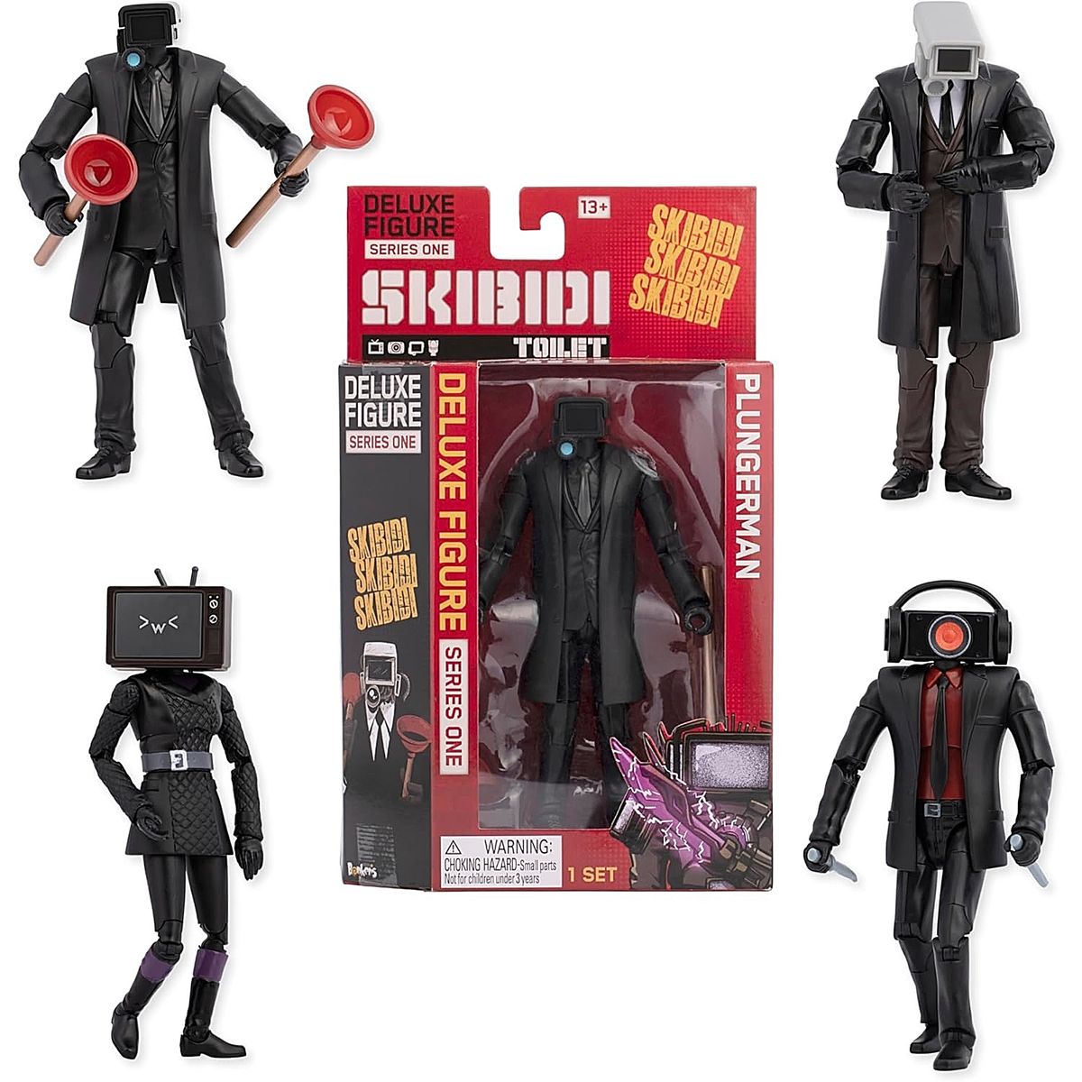 FIRST 4 FIGURES - Pack 4 Figuras SKIBIDI Toilet Deluxe Camaraman Tv y mas 15cm