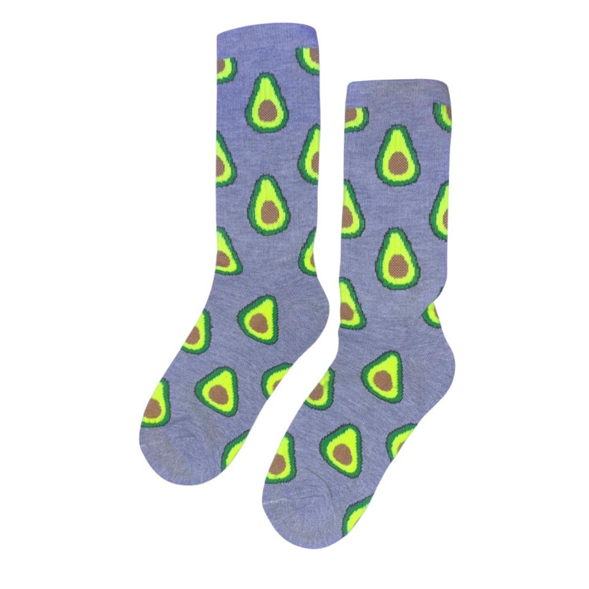 GENERICO - Medias de Algodón Diseño Aguacate Palta Unisex Gris