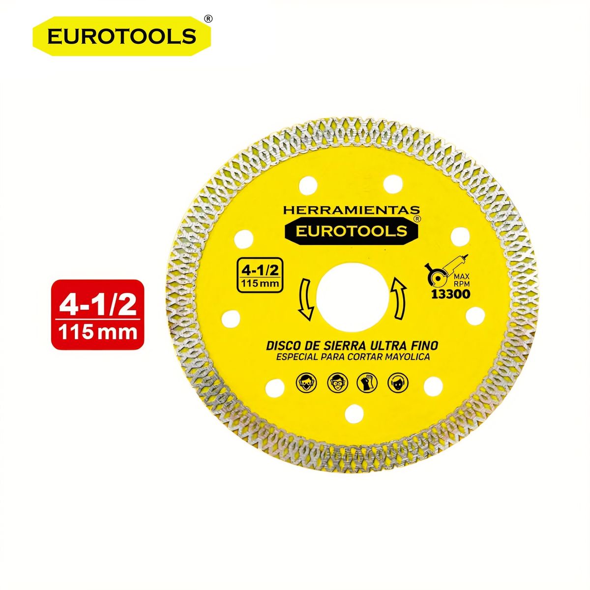 GENERICO - Disco Diamante 4 1/2" Ultra fino Cerámica Porcelana EUROTOOLS