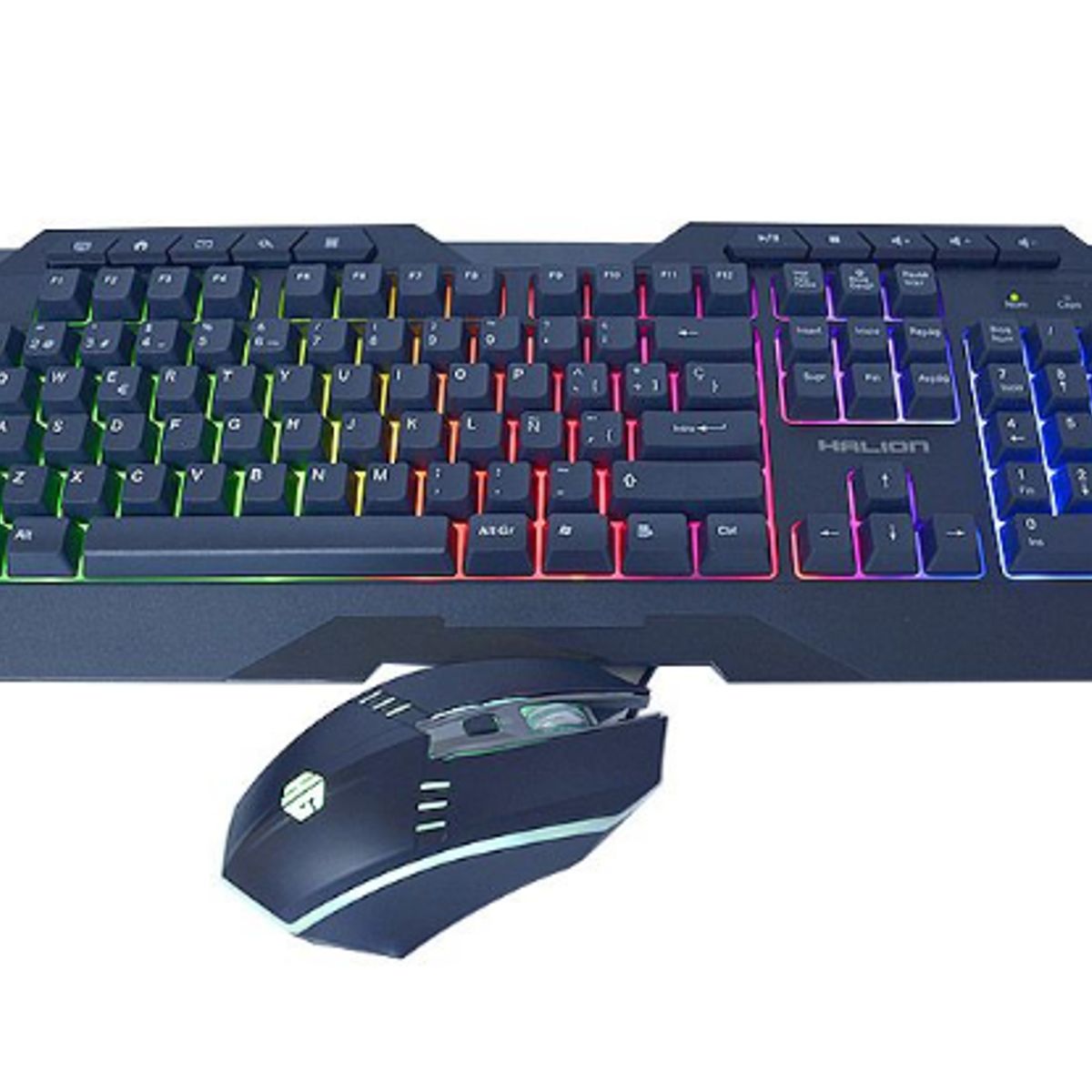 HALION - Kit Gamer SPARTAN HA-808C Teclado y Mouse LED USB DPI 1600 HALION