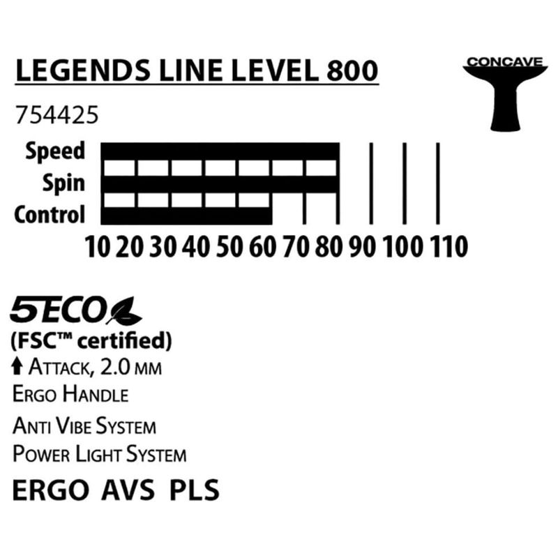 Donic - Paleta Para Ping Pong Donic 754425 Legends 800 Fsc