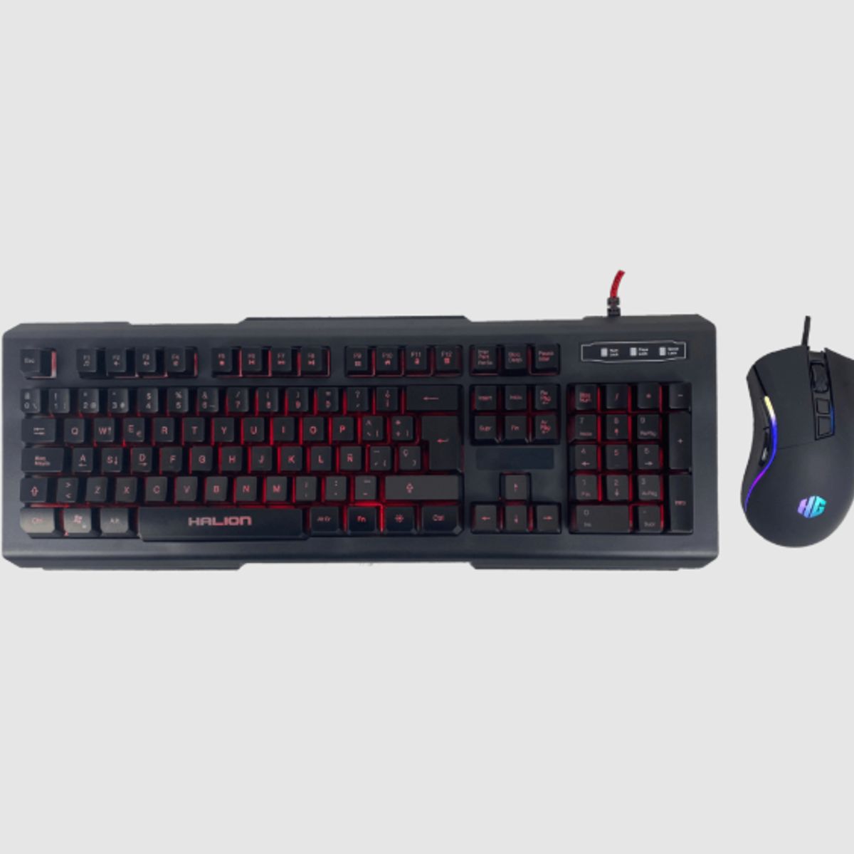 HALION - Kit Gamer MIRAGE HA-810C Teclado y Mouse USB 7B LED RAINBOW HALION