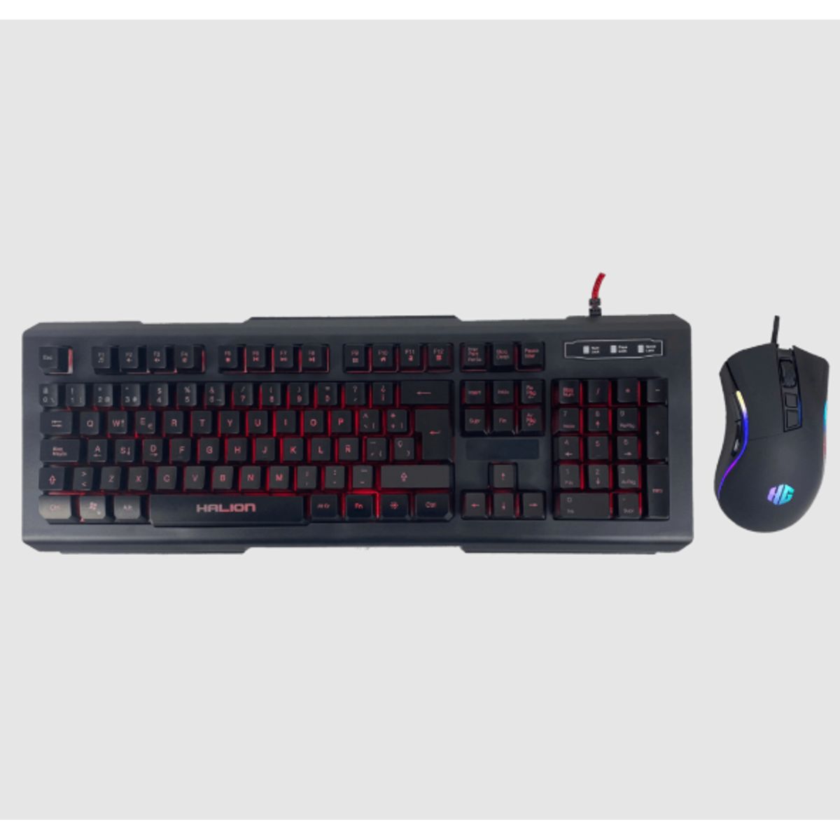 HALION - Kit Gamer MIRAGE HA-810C Teclado y Mouse USB 7B LED RAINBOW HALION