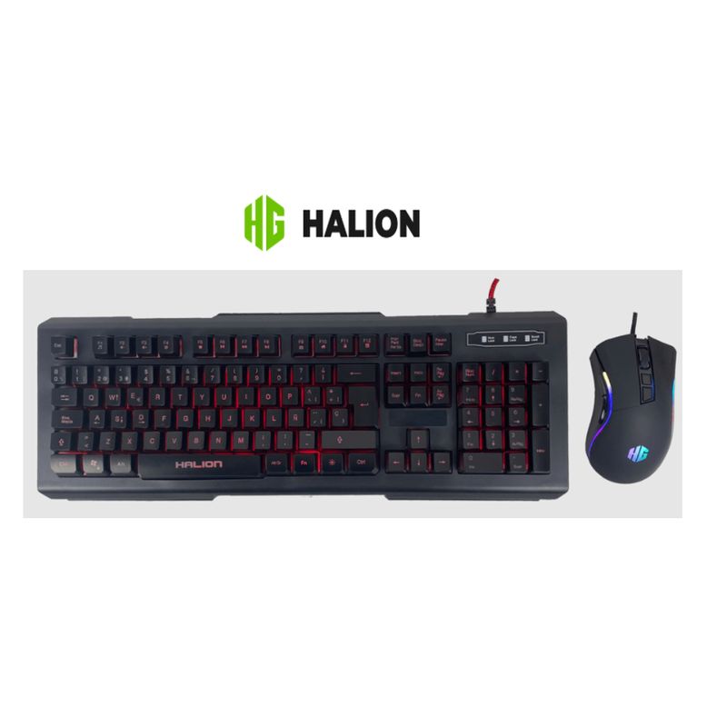 HALION - Kit Gamer MIRAGE HA-810C Teclado y Mouse USB 7B LED RAINBOW HALION