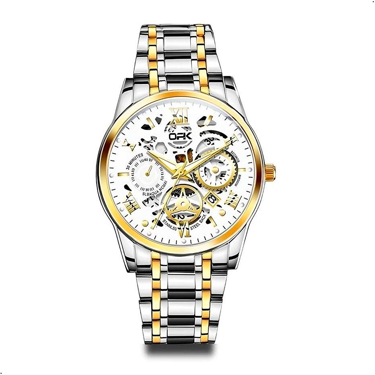 GENERICO - Reloj Opk 8135 Acero Clásico Para Hombre Resistente al Agua