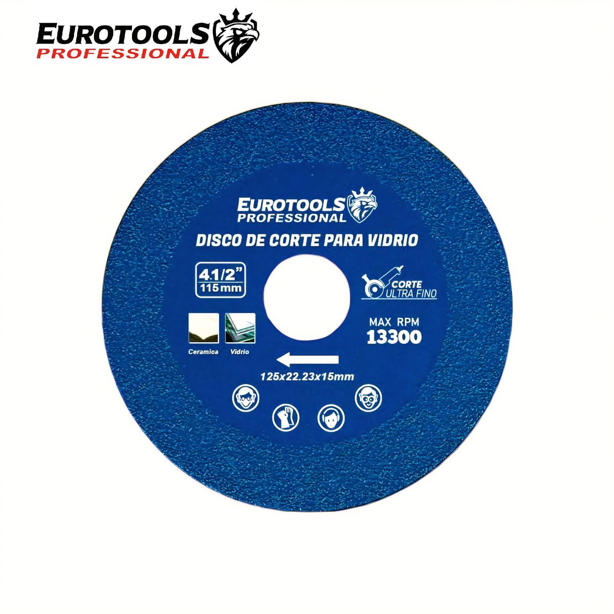 GENERICO - Disco Ultra fino para Cortar Vidrio, Mayólica 4 1/2" EUROTOOLS