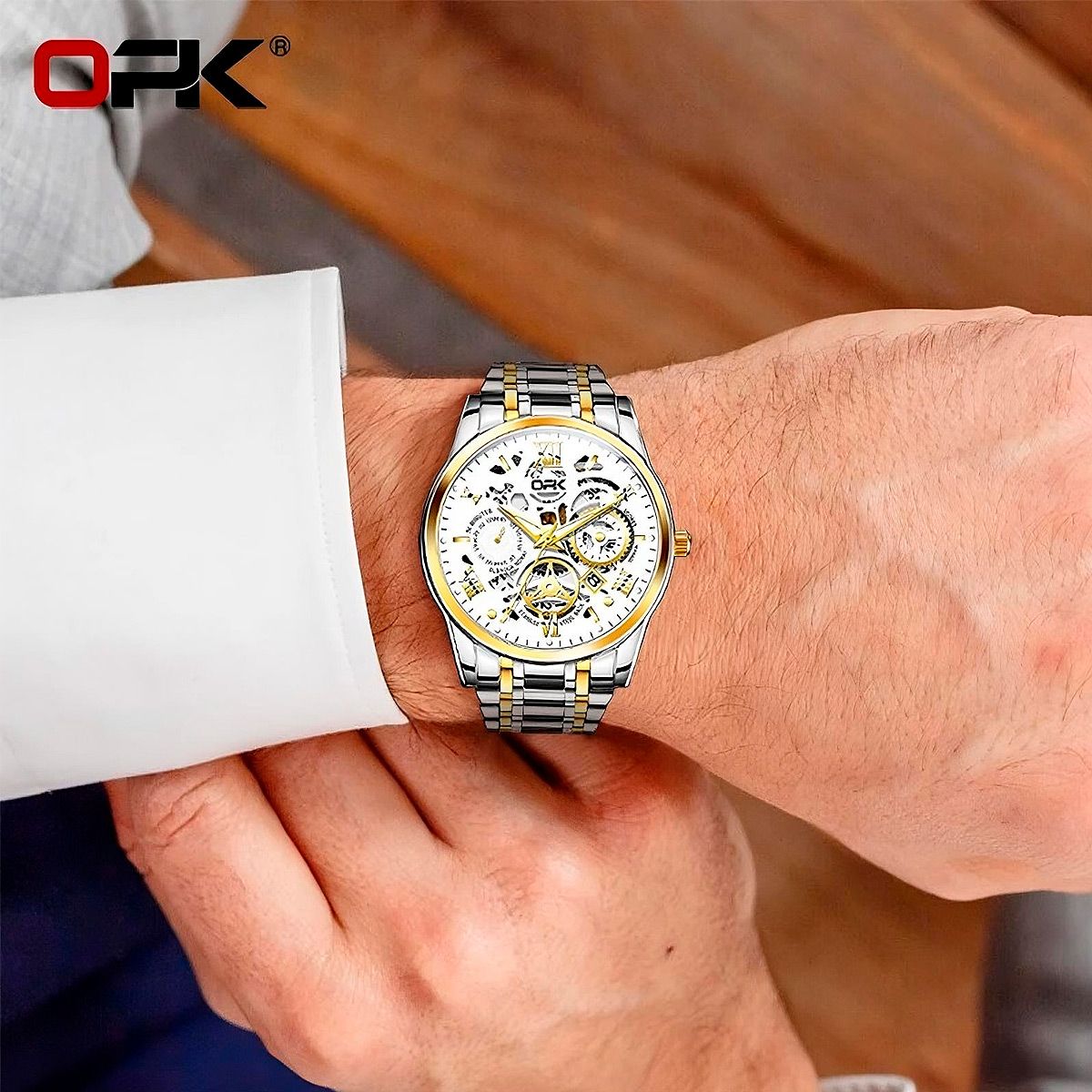 GENERICO - Reloj Analogo Opk 8135 Acero Inoxidable Clásico Para Hombre