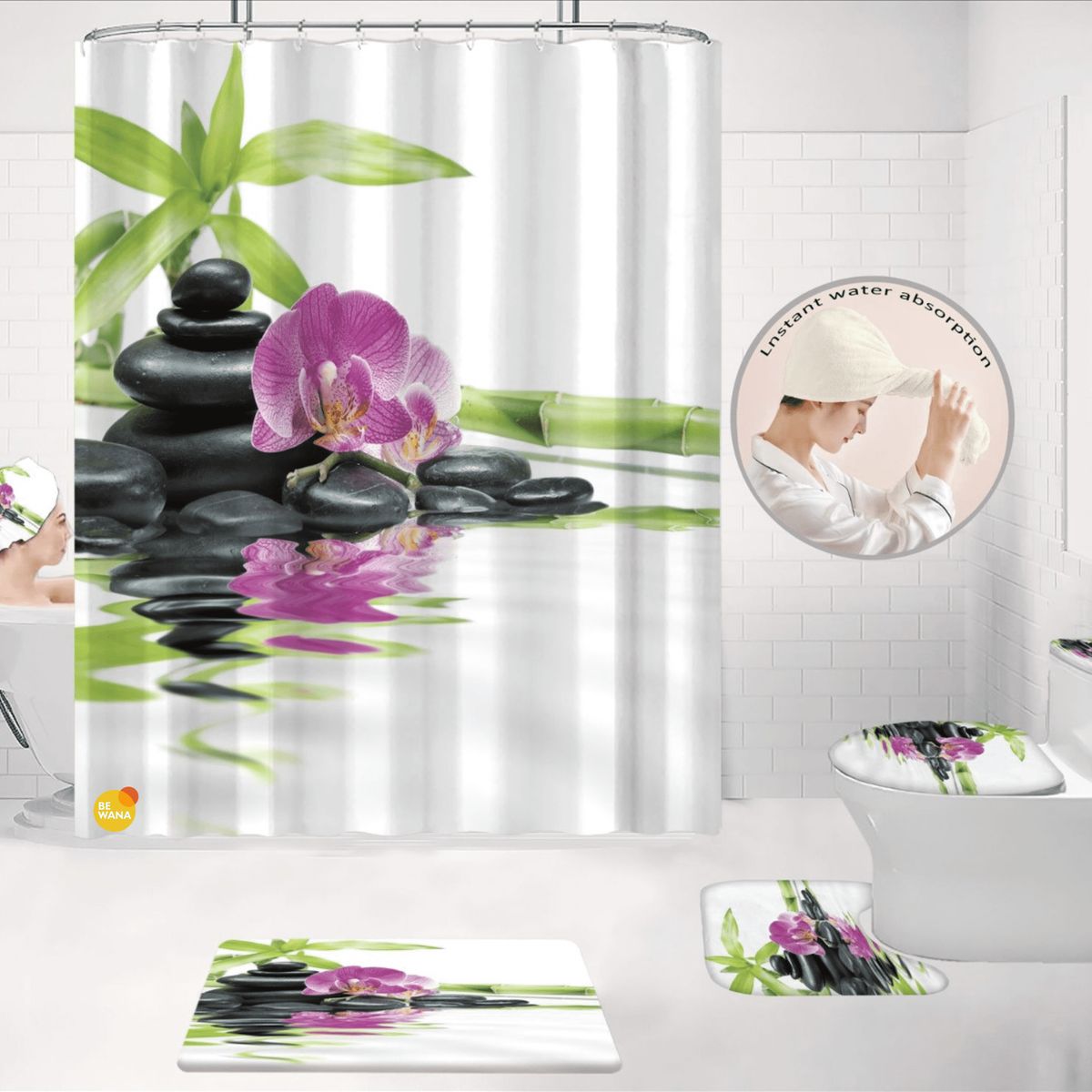 CASATEX - Juego De Baño Lujoso  De 7 Piezas Decorativas