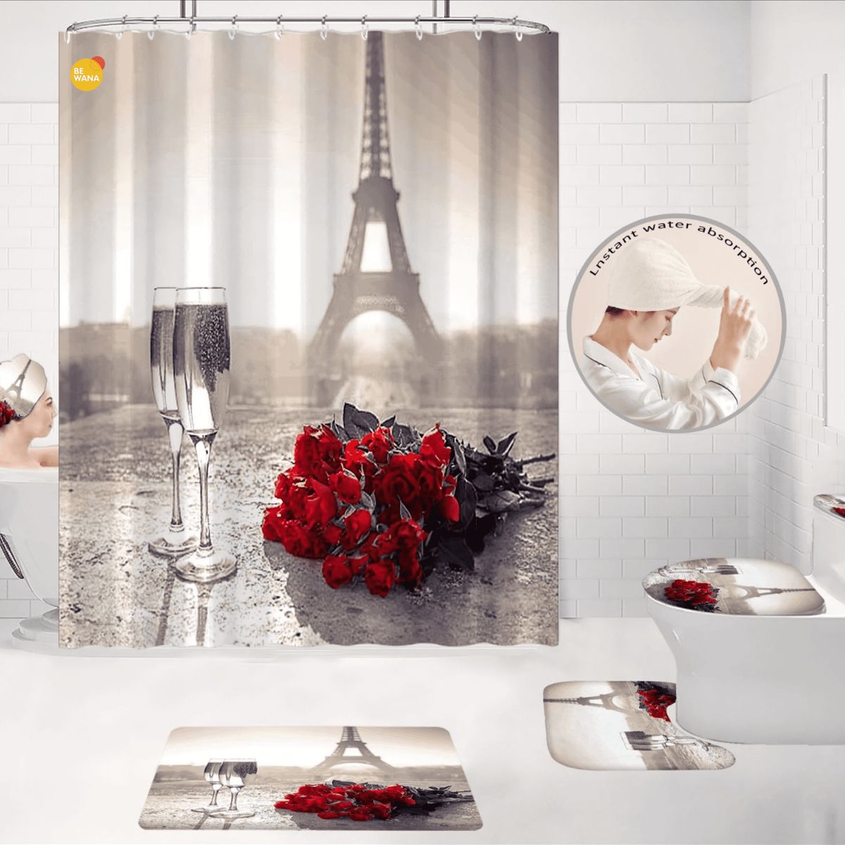 CASATEX - Juego De Baño Lujoso  De 7 Piezas Decorativas