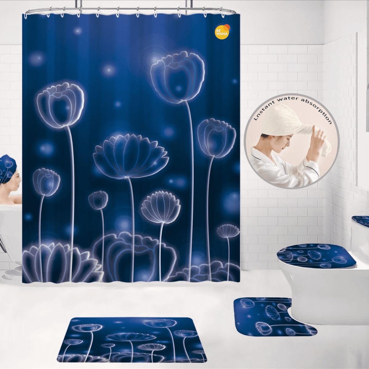 CASATEX - Juego De Baño Lujoso  De 7 Piezas Decorativas