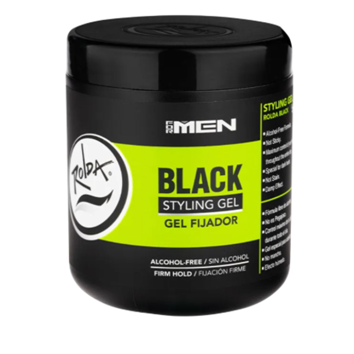 GENERICO - Rolda Gel Fijador Sin Alcohol Black 500gr