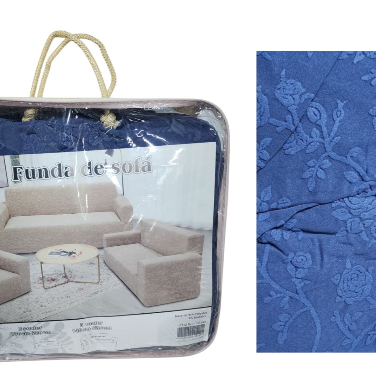 GENERICO - Funda con relieve diseño de hojas super suave para mueble - AZUL P5