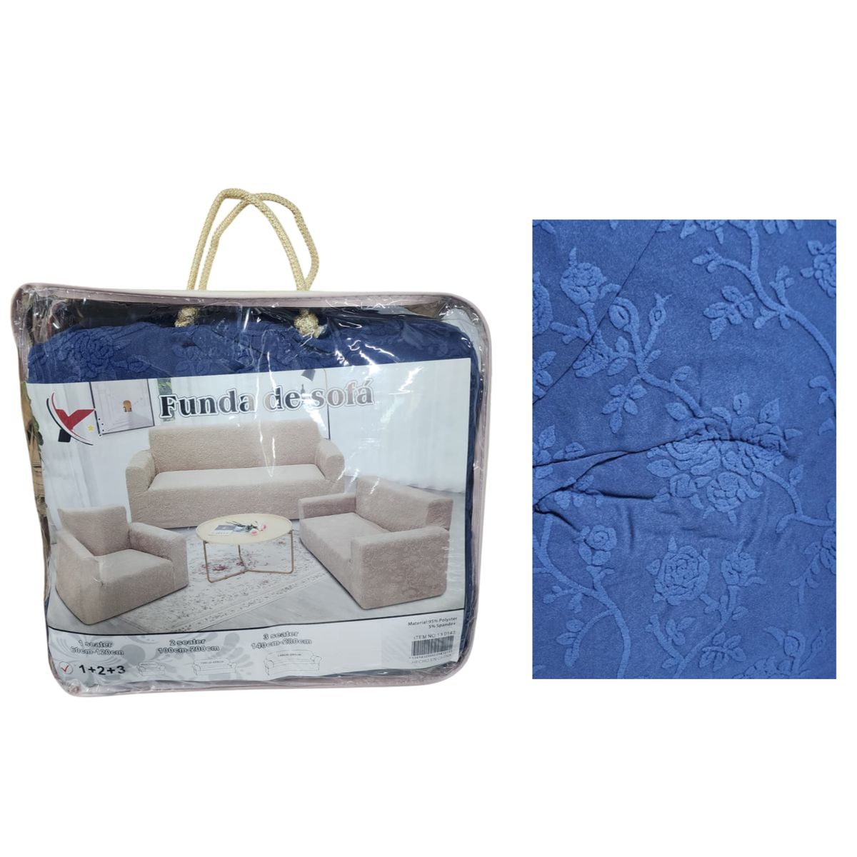 GENERICO - Funda con relieve diseño de hojas super suave para mueble - AZUL P5