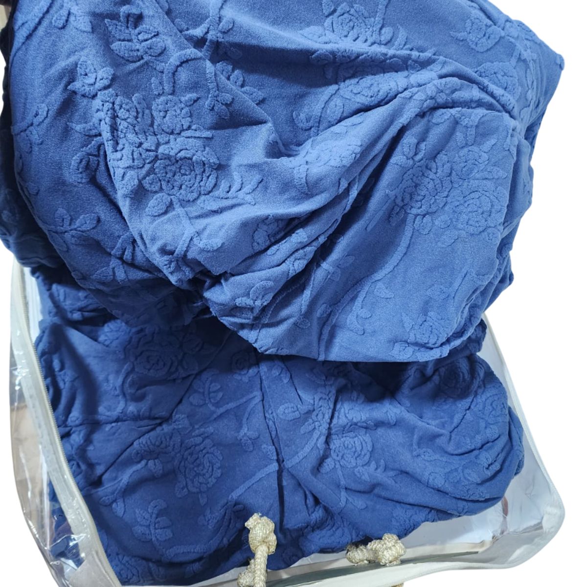 GENERICO - Funda con relieve diseño de hojas super suave para mueble - AZUL P5