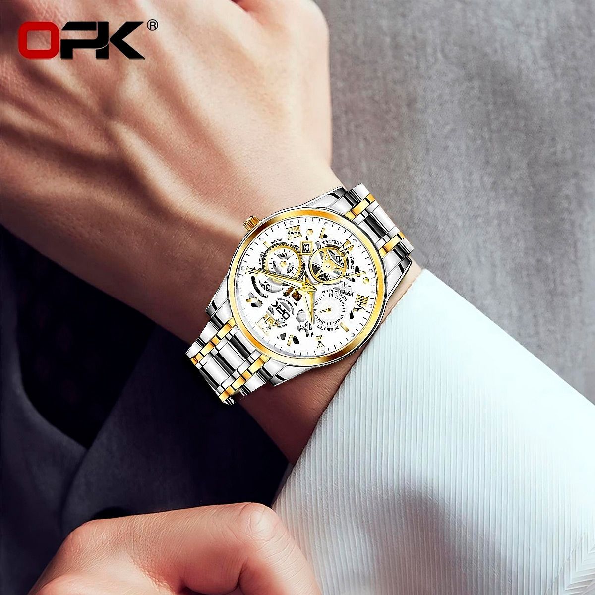 GENERICO - Reloj Clásico Elegante Opk 8135 Acero Inoxidable para Hombre