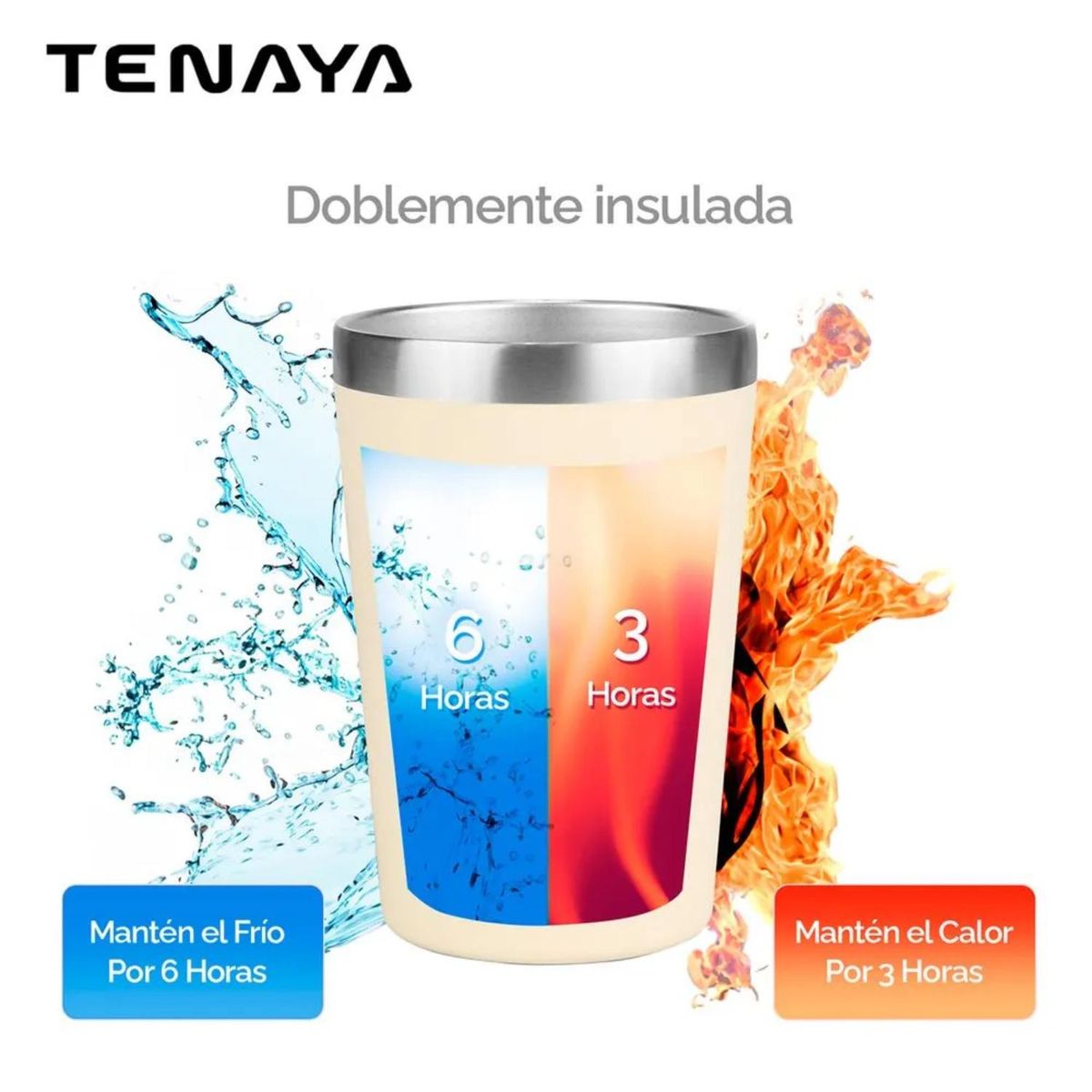 TENAYA - Vaso Soft Touch Crema 360 ml- TENAYA