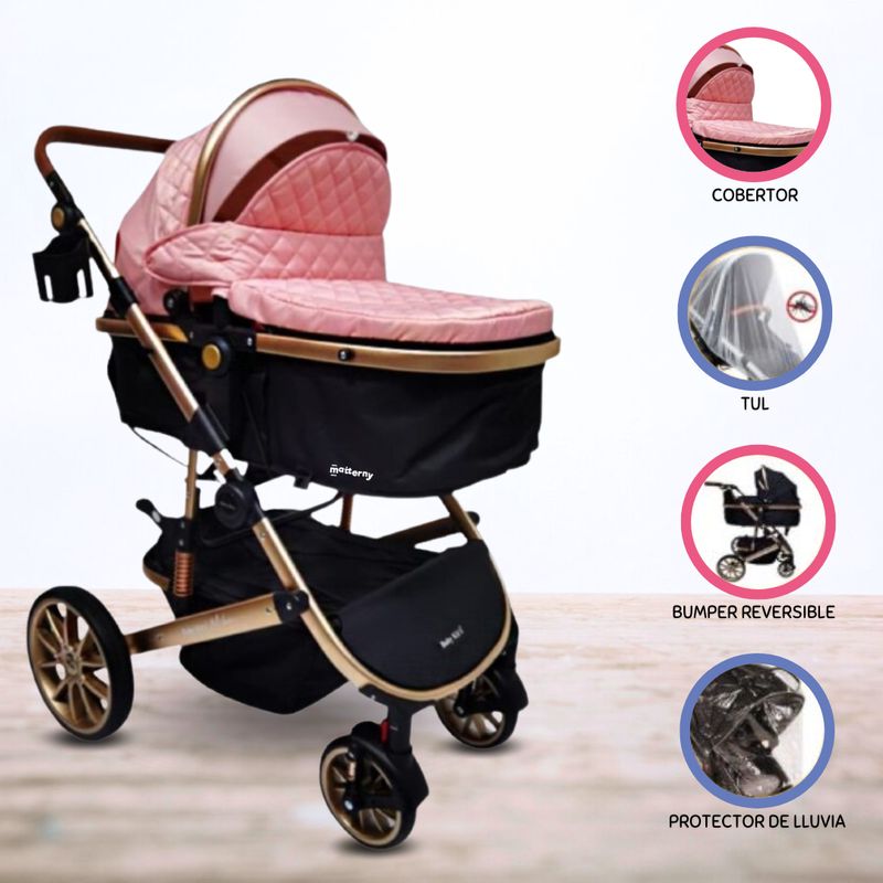 BABY KITS - Coche Deportivo Moisés para Bebé »MILAN» Pink
