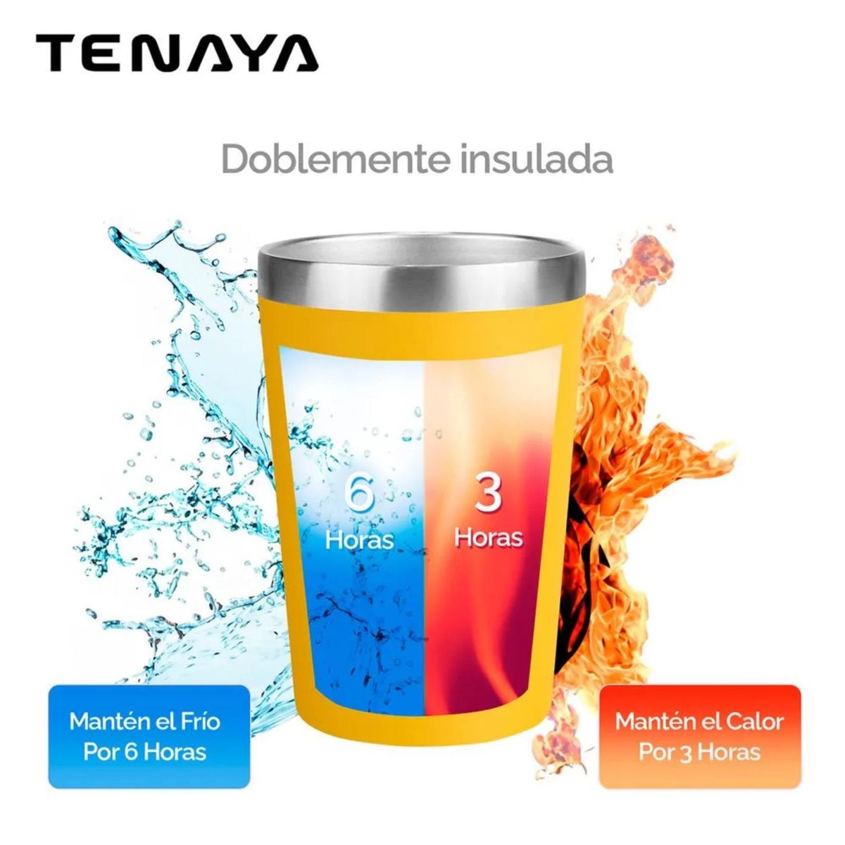 TENAYA - Vaso Soft Touch Amarillo 360 ml- Tenaya