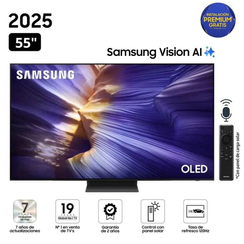 SAMSUNG - Televisor Samsung Smart TV 55" OLED 4K UHD Vision AI QN55S90F - Nuevo 2025