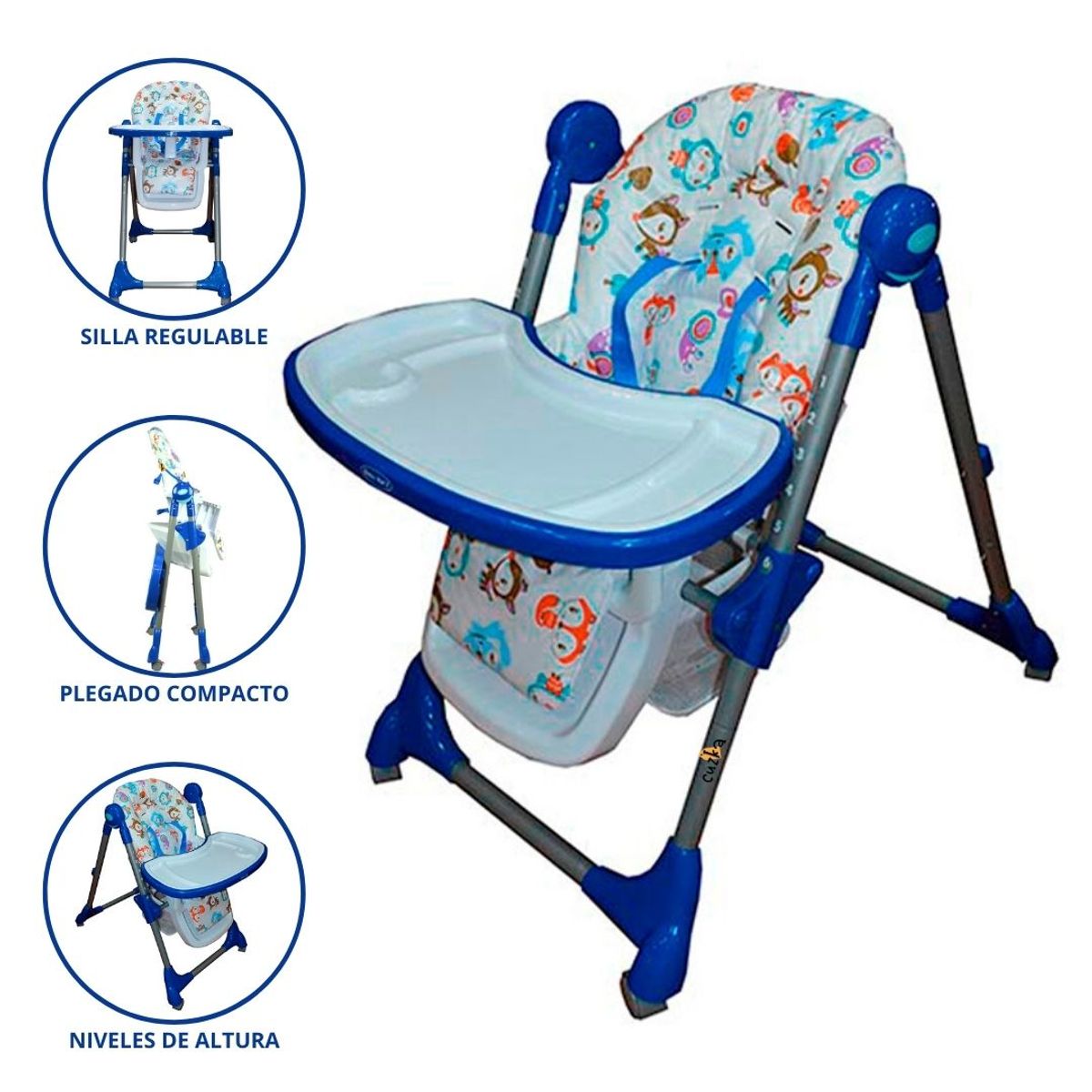 BABY KITS - Silla de Comer Graduable BABY KITS «SNACK» Blue