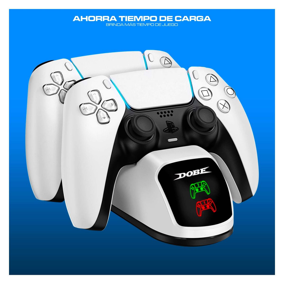 DOBE - Cargador Para Mandos Ps5 Estación De Carga Ps5 Dobe Blanco