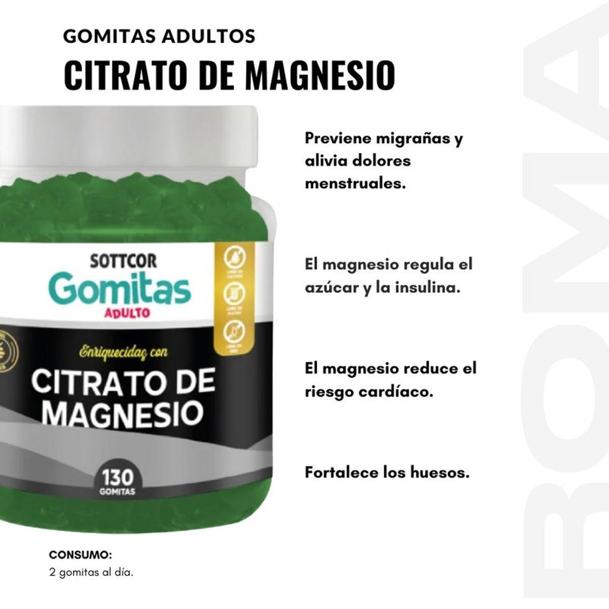 SOTTCOR LABS - GOMITAS CITRATO DE MAGNESIO + NAD+ HEALTHNATURAL