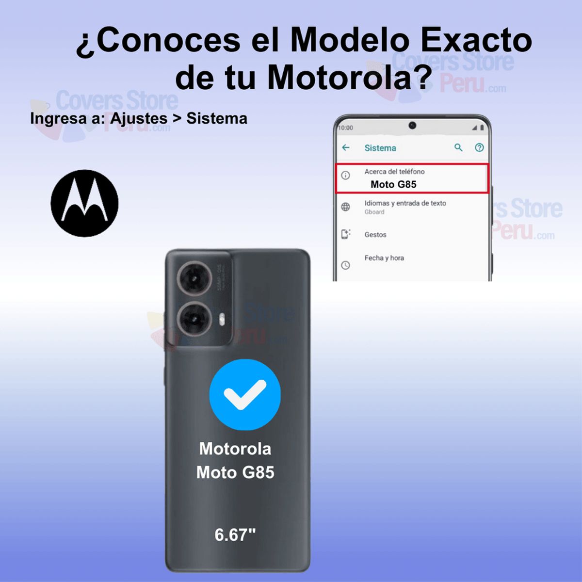 GENERICO - Funda para Motorola Moto G85 FlipCover Celeste Antishock