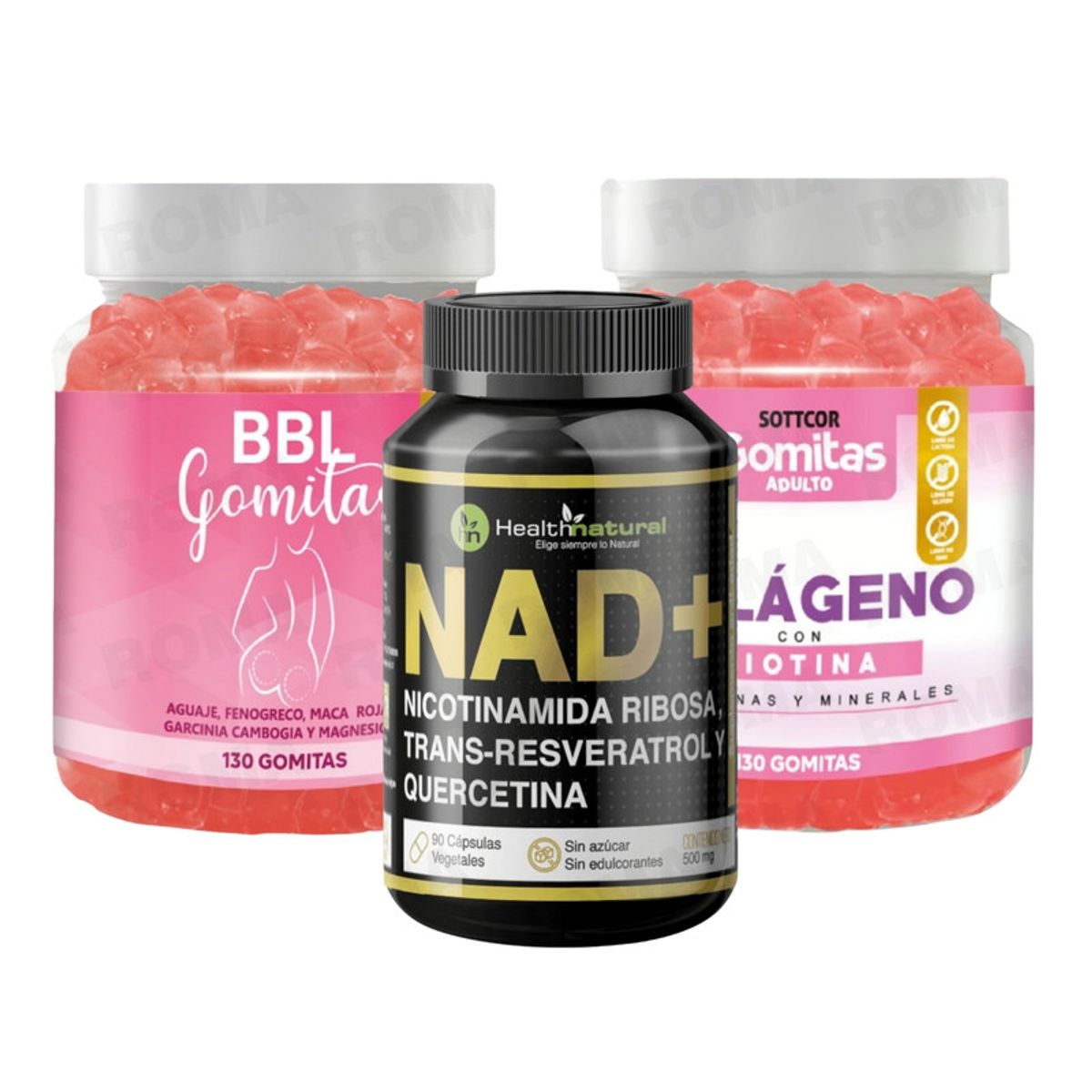 SOTTCOR - GOMITAS AGUAJE BBL+GOMITAS COLÁGENO CON BIOTINA+NAD+ HEALTHNATURAL