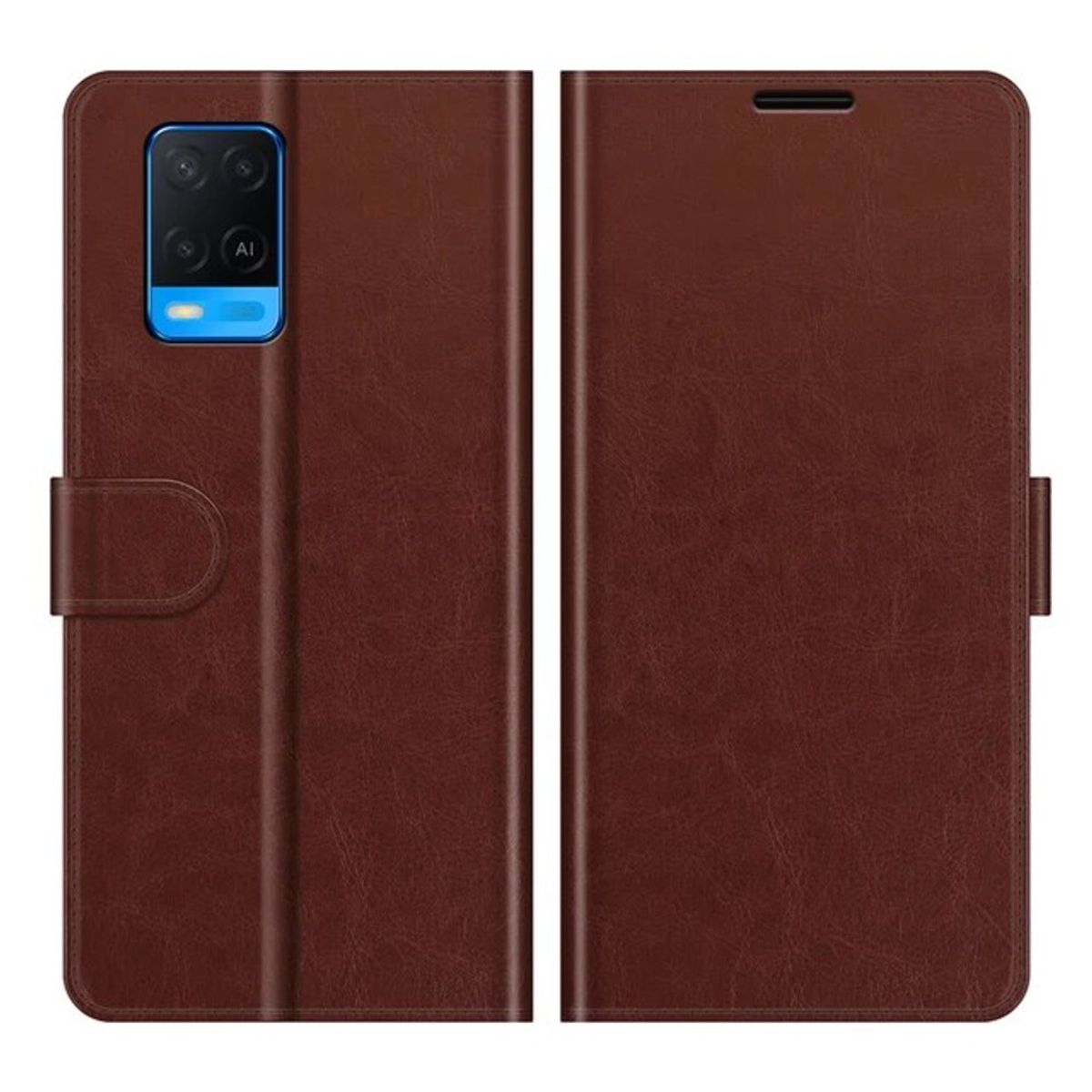 GENERICO - Funda para Motorola Moto G85 FlipCover Marrón Antishock