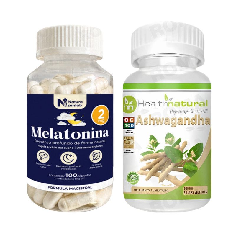 HEALTHNATURAL - MELATONINA 2MG + ASHWAGANDHA HEALTHNATURAL