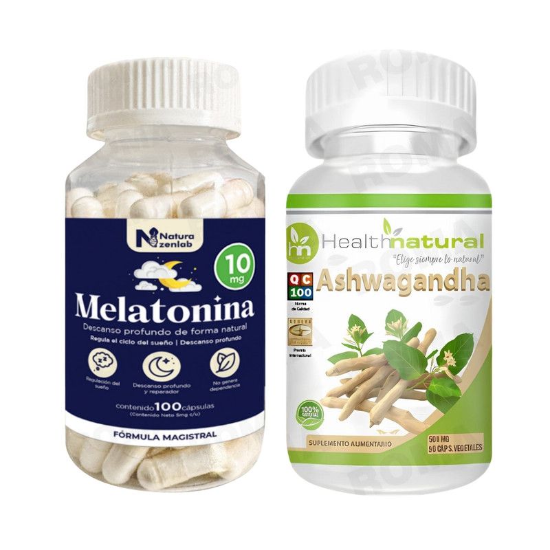 HEALTHNATURAL - MELATONINA 10MG + ASHWAGANDHA HEALTHNATURAL
