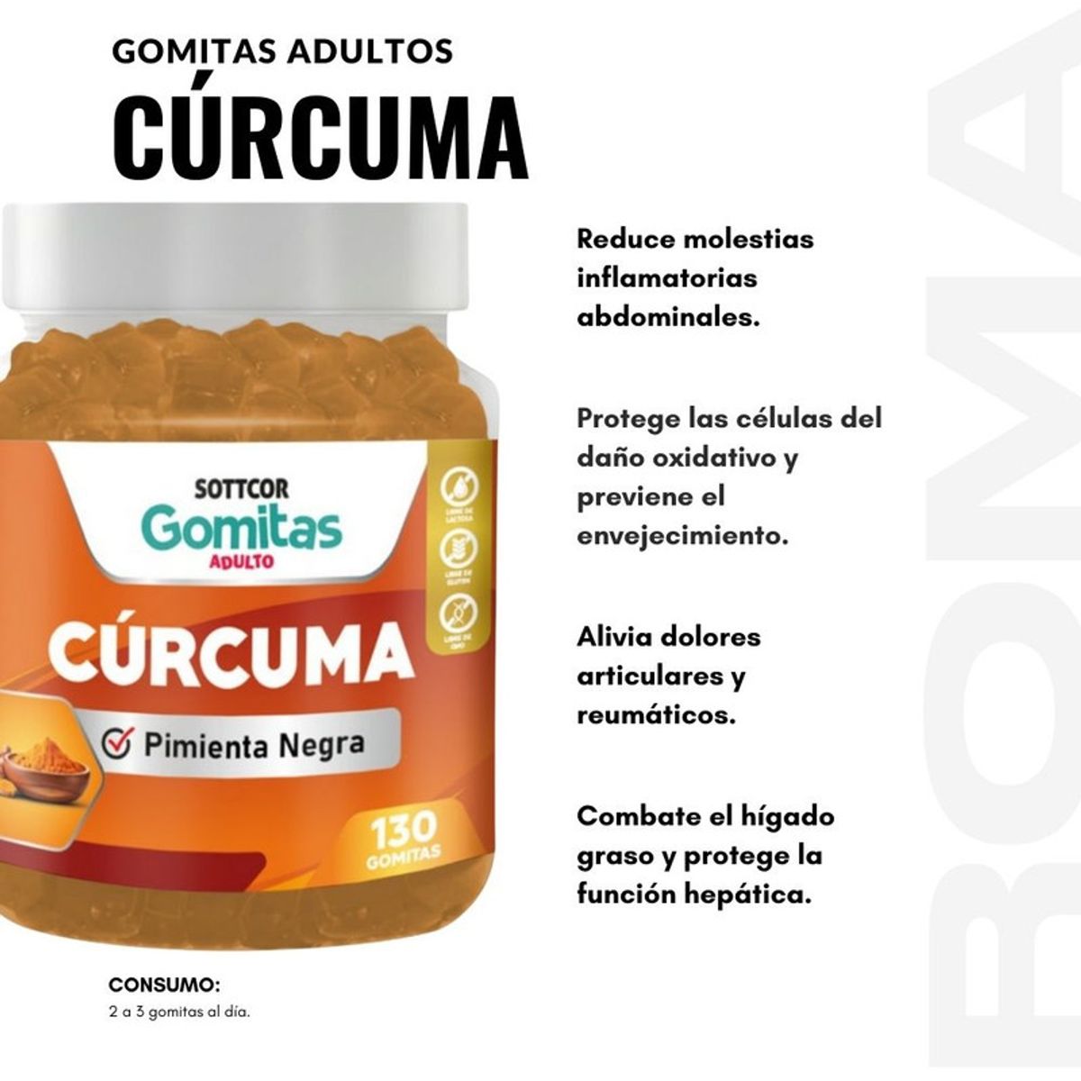 SOTTCOR - GOMITAS CÚRCUMA + CHUCHUHUASI + NAD+ HEALTHNATURAL