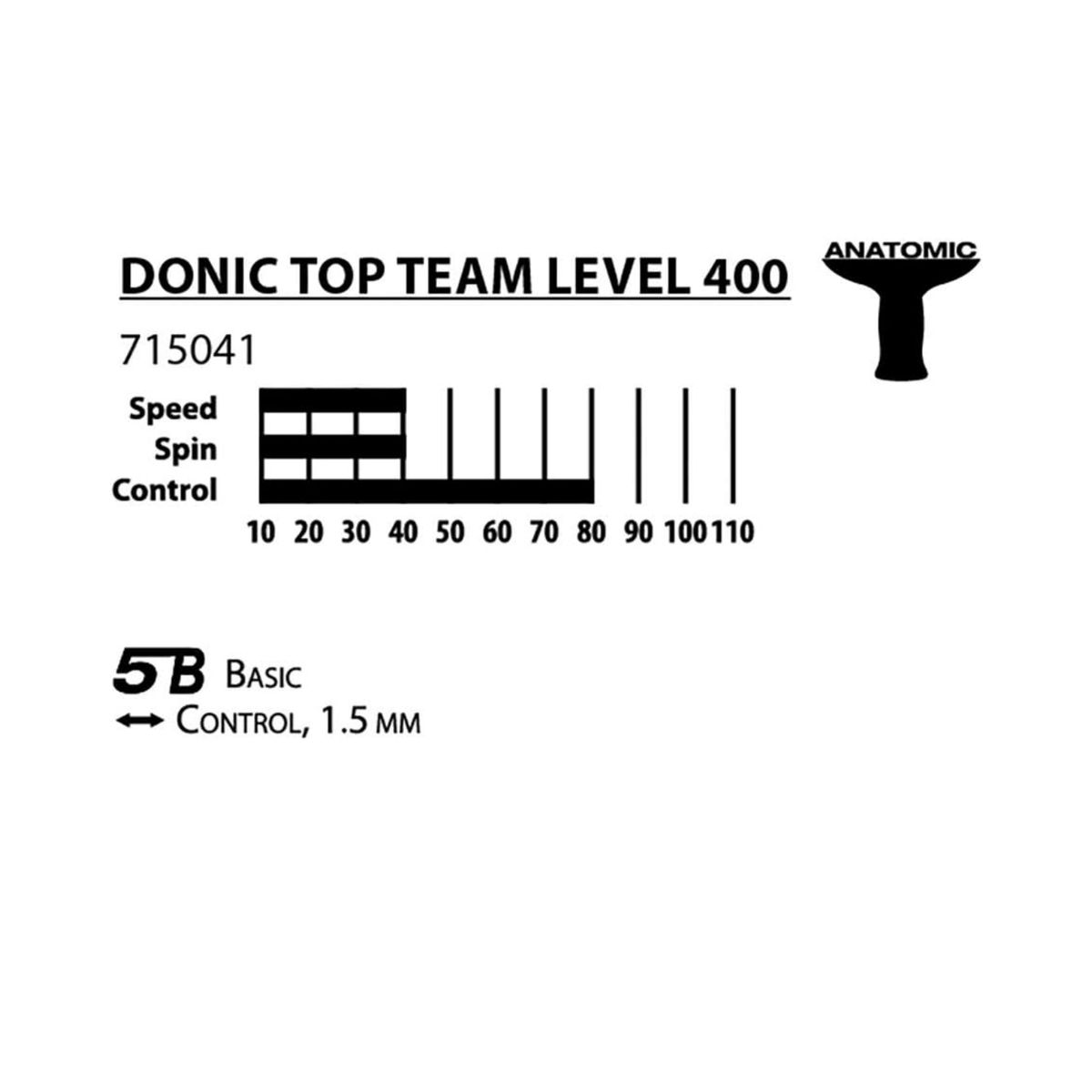 Donic - Paleta Para Ping Pong Donic 715041 Top Team 400