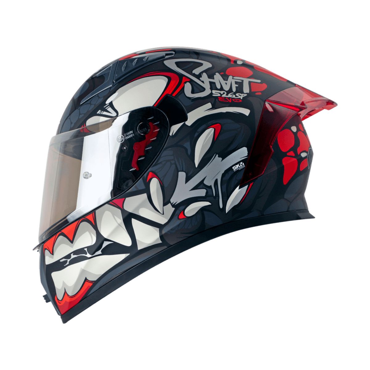 SHAFT - Casco Integral SHAFT SH-526SP Dano Negro Gris Talla L Certificado ECE 22.06 para Moto Seguridad