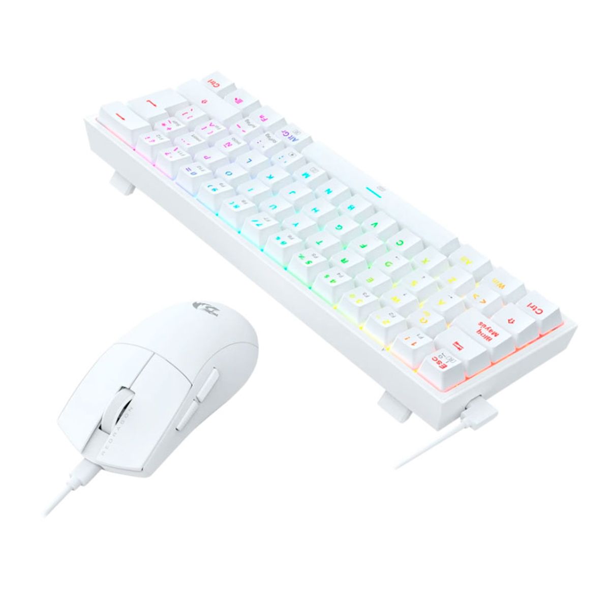 REDRAGON - Combo Redragon S143-w Teclado K617RGB FIZZ + Mouse M724