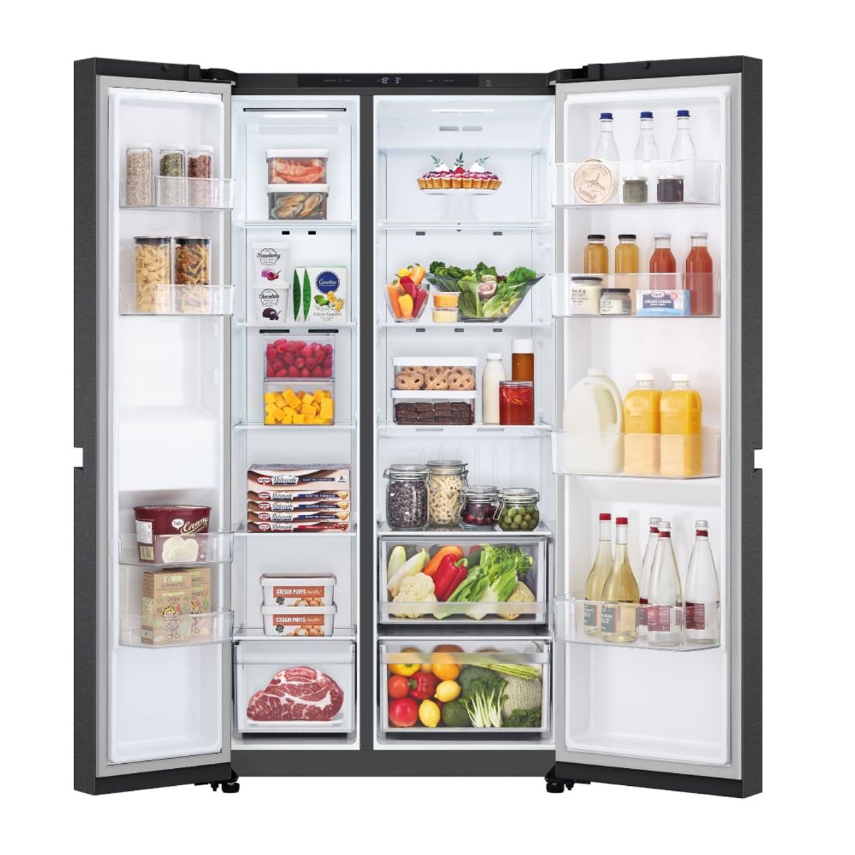 LG - Refrigeradora Side By Side 658L Total no frost Negro Mate LG GS66BPM