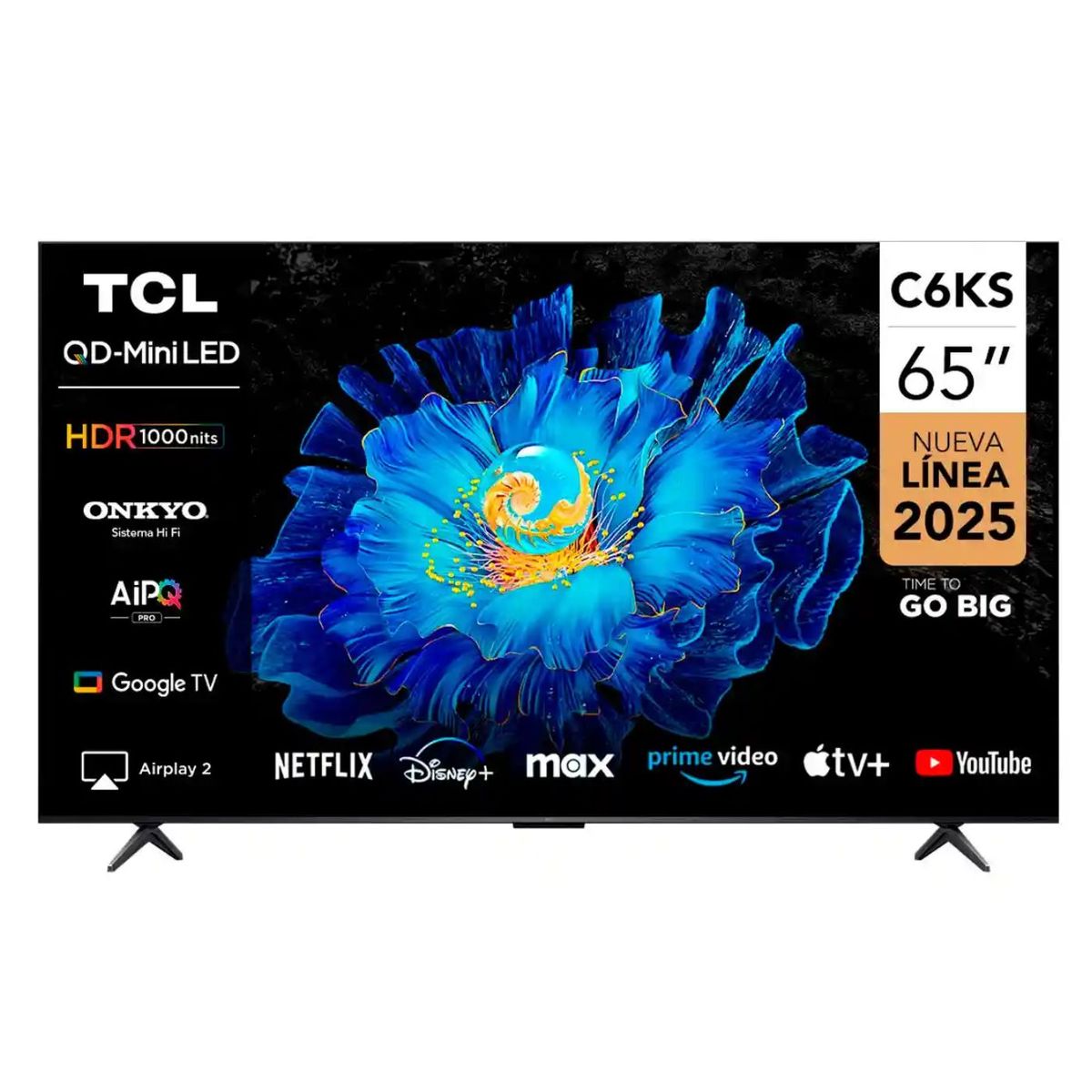 TCL - Televisor TCL 65 QD MINI LED 4K UHD Google TV 65C6KS 2025