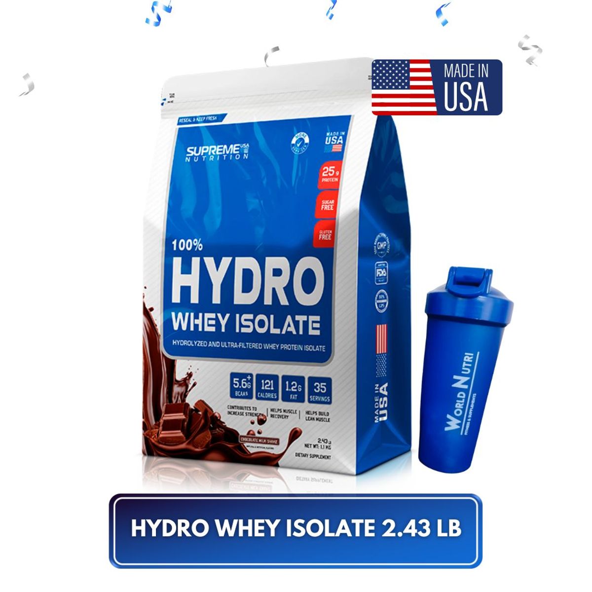 SUPREME NUTRITION - 100% Hydro Whey Isolate Chocolate 243Lb