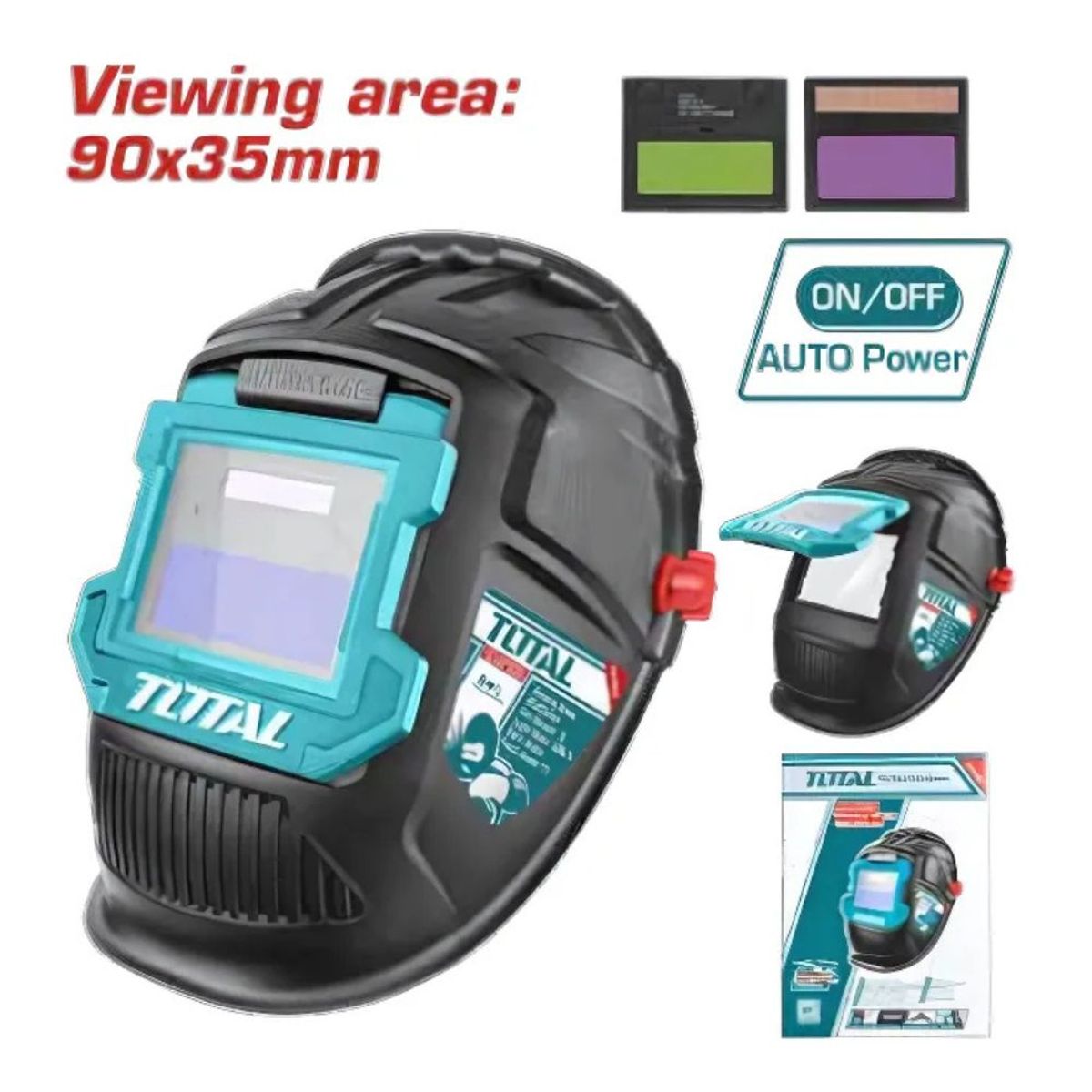 TOTAL TOOLS - Careta para Soldar Automática DIN4 V90X35MM Total - TSP9309