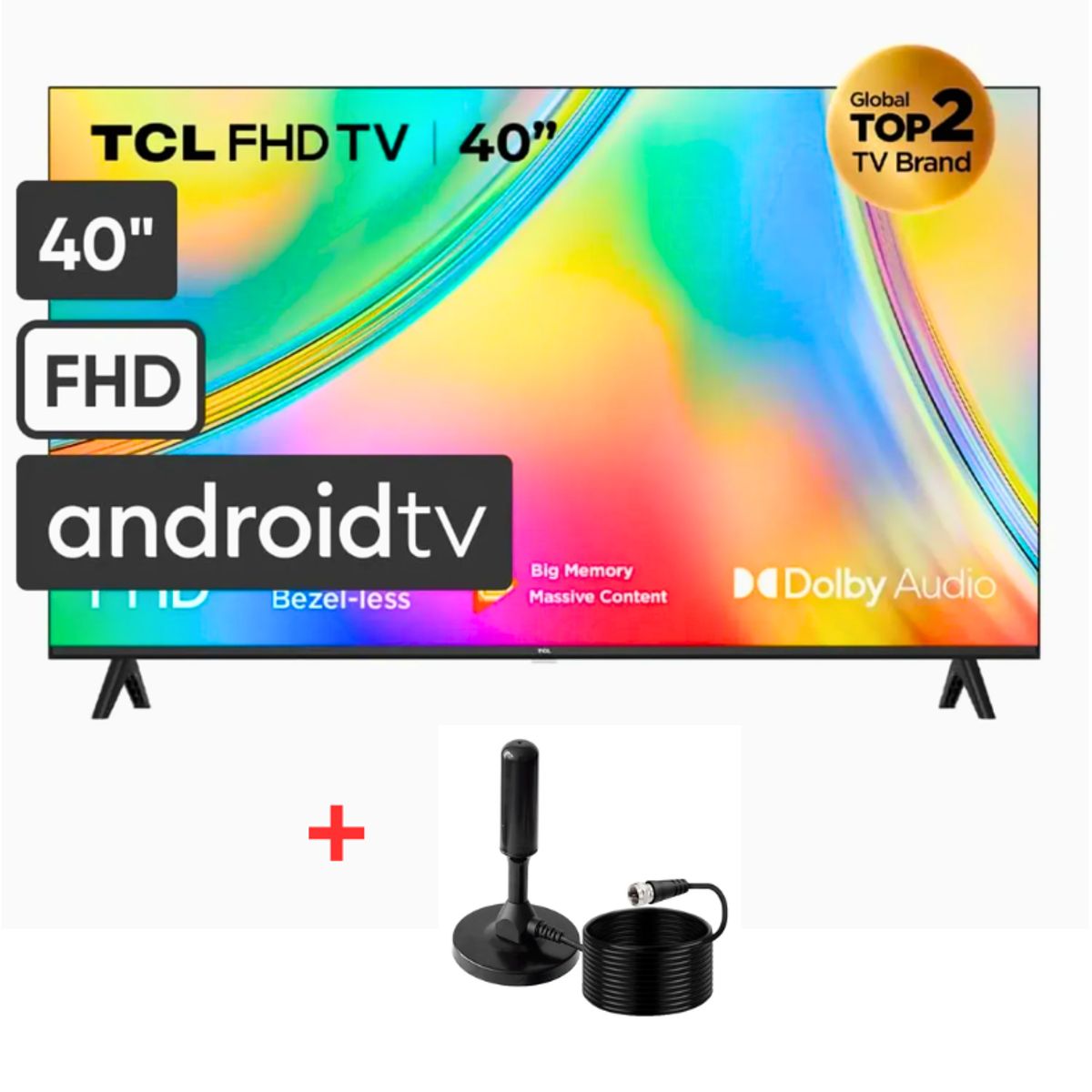 TCL - TELEVISOR TCL 40 FHD SMART TV ANDROID 40S5400A -NEGRO + Antena Digital