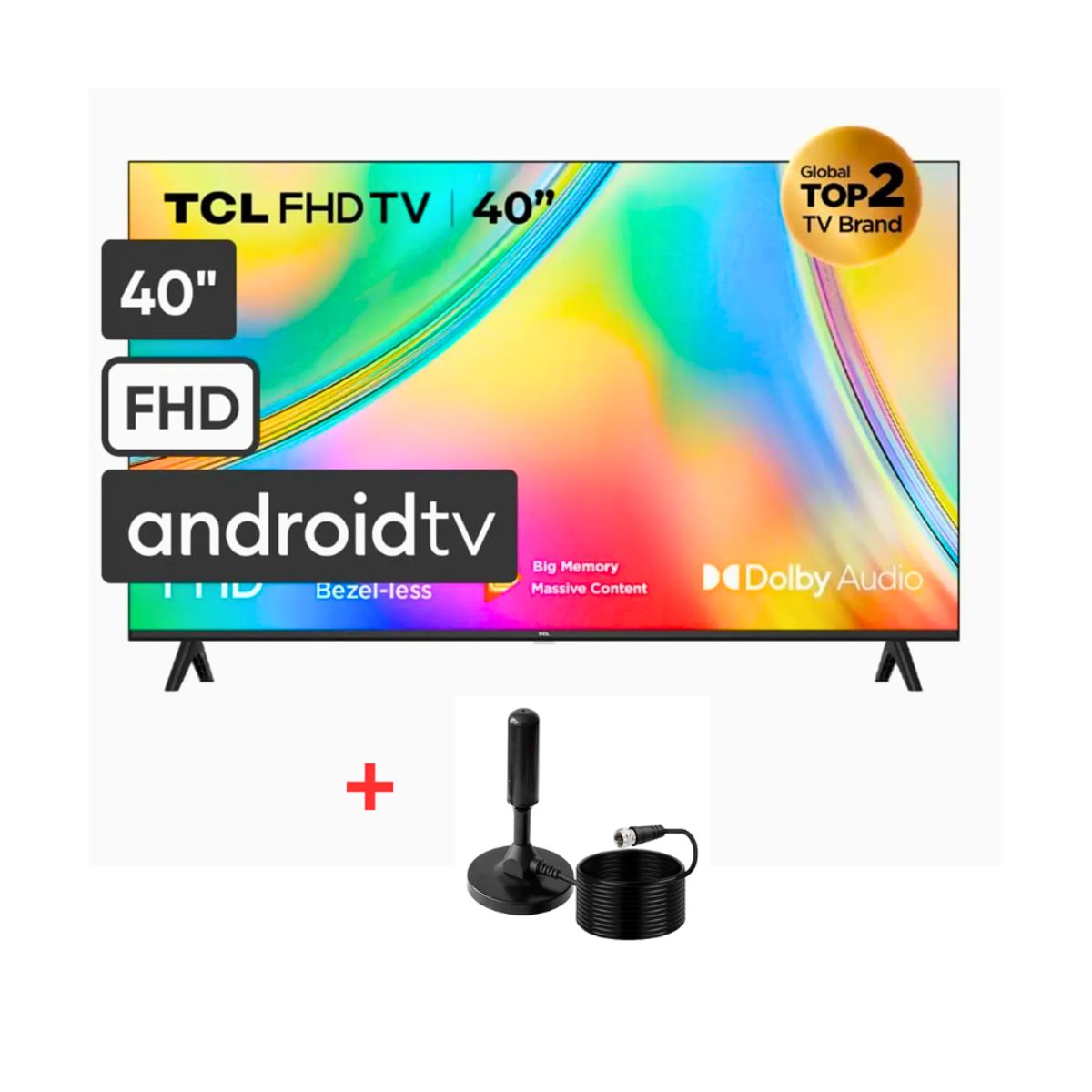 TCL - TELEVISOR TCL 40 FHD SMART TV ANDROID 40S5400A -NEGRO + Antena Digital